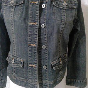 Chico's Platinum Denim Jacket Size 2